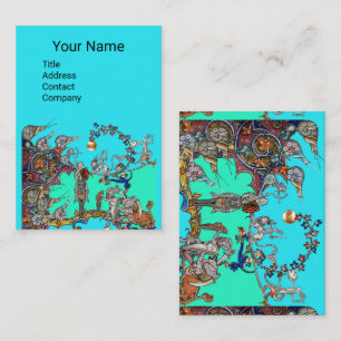 MEDIEVAL BESTIARY WAR, KNIGHTS, GIANT SNAILS Blue Visitenkarte