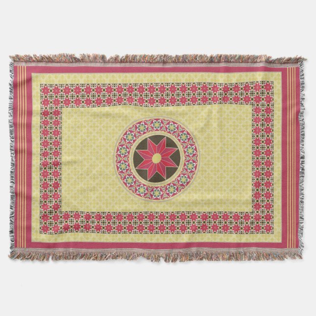 Medieval Byzantine-Sicilian Style Throw Blanket Decke (Vorderseite)