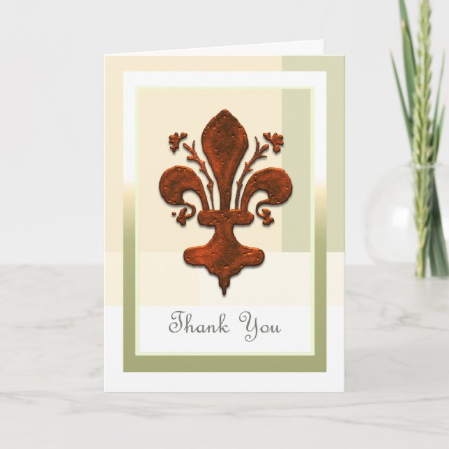 Medieval Florence Style Fleur de Lis Thank You Dankeskarte (Vorderseite)