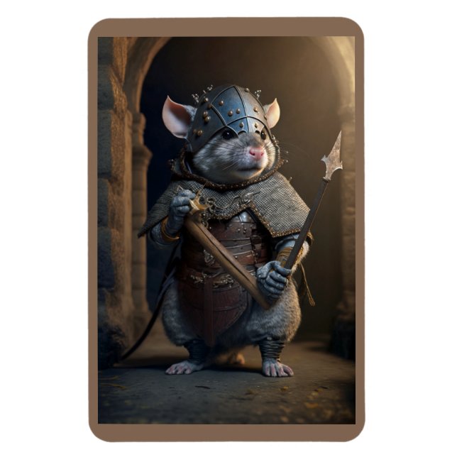 Medieval Gladiator Rat Magnet (Vertikal)