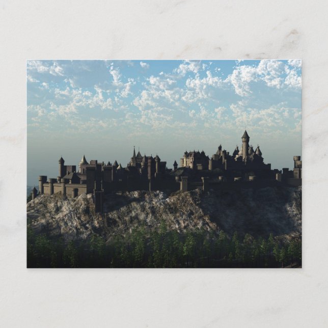 Medieval Hilltop Castle Postkarte (Vorderseite)