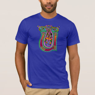 Medieval keltic Monogram "U", Art Knots Design T-Shirt