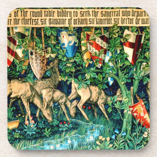 Medieval King Arthur William Morris Getränkeuntersetzer (Vorderseite)