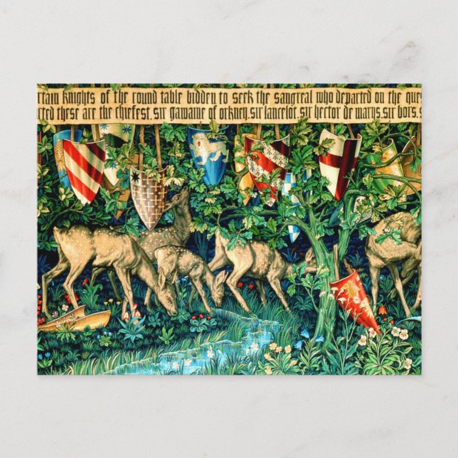 Medieval King Arthur William Morris Postkarte (Vorderseite)