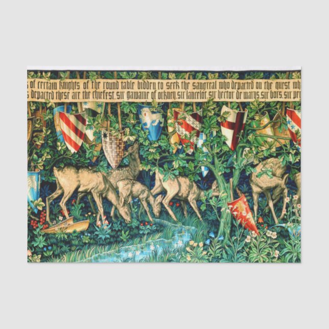 Medieval King Arthur William Morris Seidenpapier (Vorderseite)