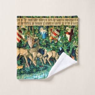 Medieval King Arthur William Morris Waschlappen