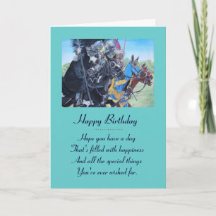 Medieval Knights Jousting Horses Art Karte
