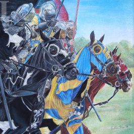 Medieval Knights Jousting Horses Art Milchtasse