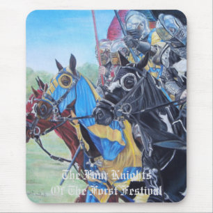 Medieval Knights Jousting Horses Art Mousepad