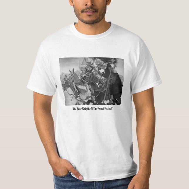 Medieval Knights Jousting Horses Art T-Shirt (Vorderseite)
