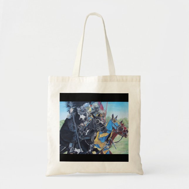 Medieval Knights Jousting Horses Art Tragetasche (Vorne)