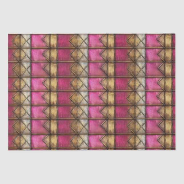 MEDIEVAL PINK GOTHIC HOLZ METAL DECOUPAGE SEIDENPAPIER (Vorderseite)