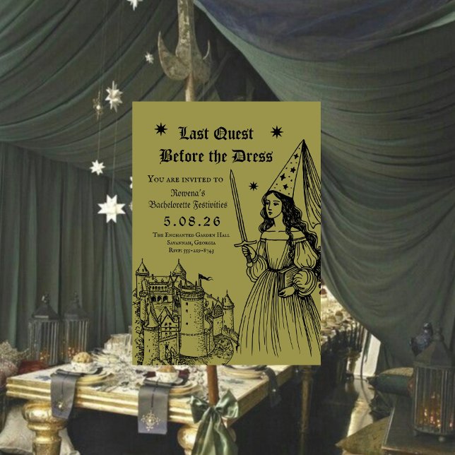 Medieval Princess Last Quest Bachelorette Einladung (Von Creator hochgeladen)