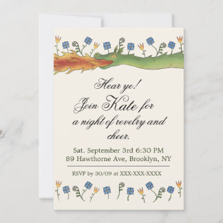 Medieval Ren Faire  dragon Invitation Einladung