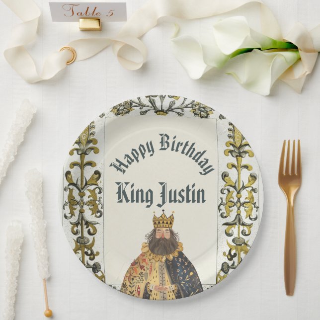 Medieval Renaissance King Birthday Pappteller (Hochzeit)