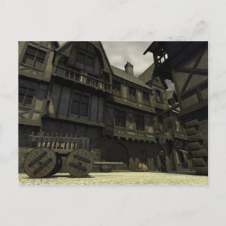 Medieval Street Scene - 2 Postkarte