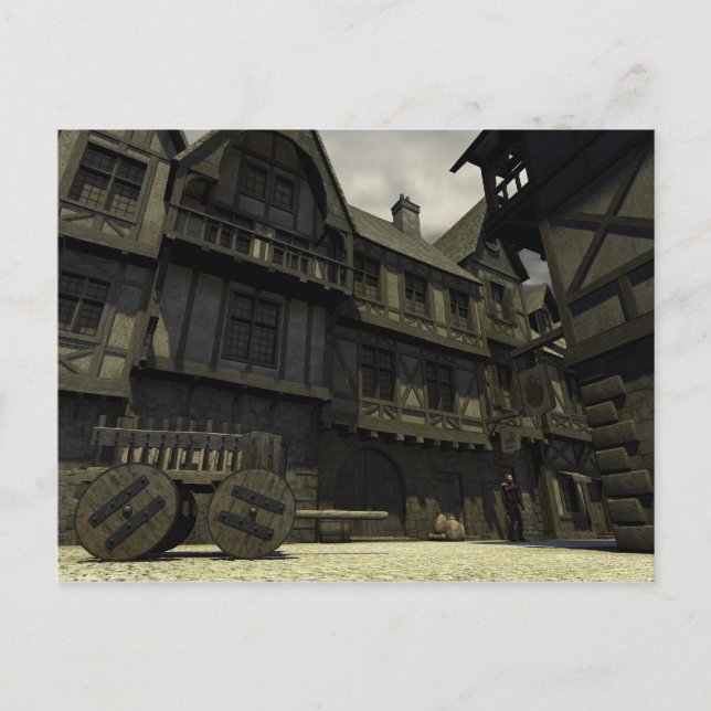 Medieval Street Scene - 2 Postkarte (Vorderseite)