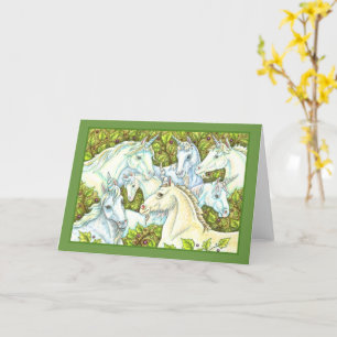 MEDIEVAL UNICORN HERDE, PFERDE, STALLION Fantasy Karte