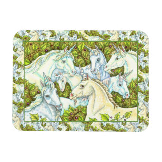 MEDIEVAL UNICORN HERDE, PFERDE, STALLION Fantasy Magnet