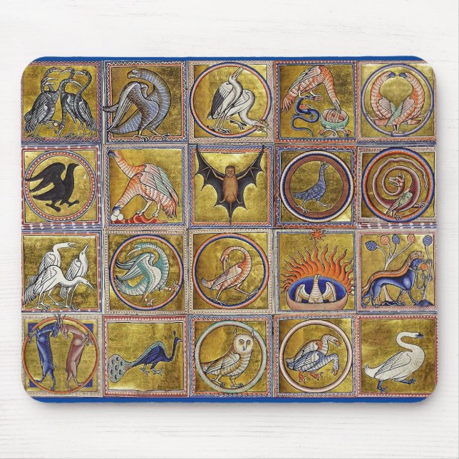 MEDIEVENT BESTIARY, FANTASTISCHE TIERE, GOLD ROT B MOUSEPAD (Vorne)