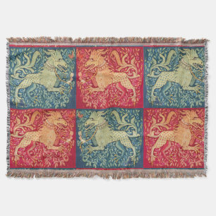 MEDIEVENT BESTIARY Lion like Beast in Red Blue Decke