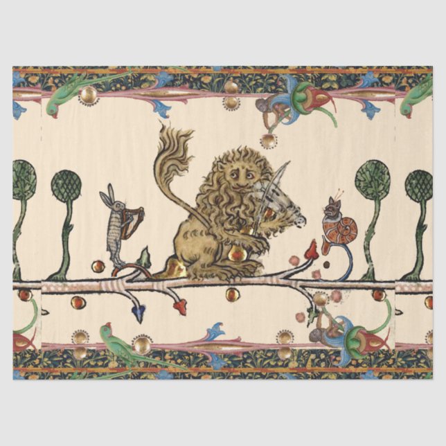 MEDIEVENT BESTIARY MAKING MUSIC Violinist Lion,Har Seidenpapier (Vorderseite)