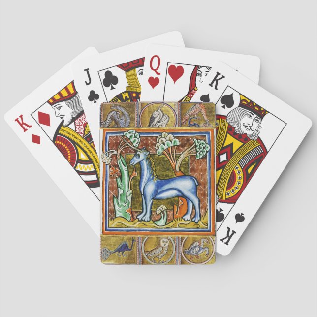 MEDIEVENT BESTIARY, UNICORN,FANTASTISCHE TIERE SPIELKARTEN (Rückseite)