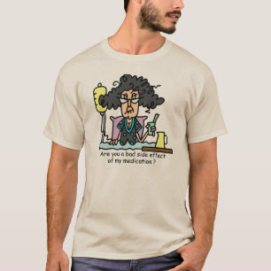 Medikations-Nebenwirkungs-dunkles Haar T-Shirt