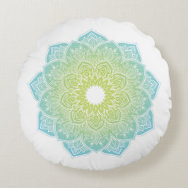 Medikationskissen mit Mandala aquamarin grün Rundes Kissen