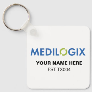MEDILOGIX Keychain Square Add Text Schlüsselanhänger