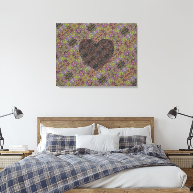 Medina Lilac 333 Herz Leinwanddruck (Insitu (Schlafzimmer))