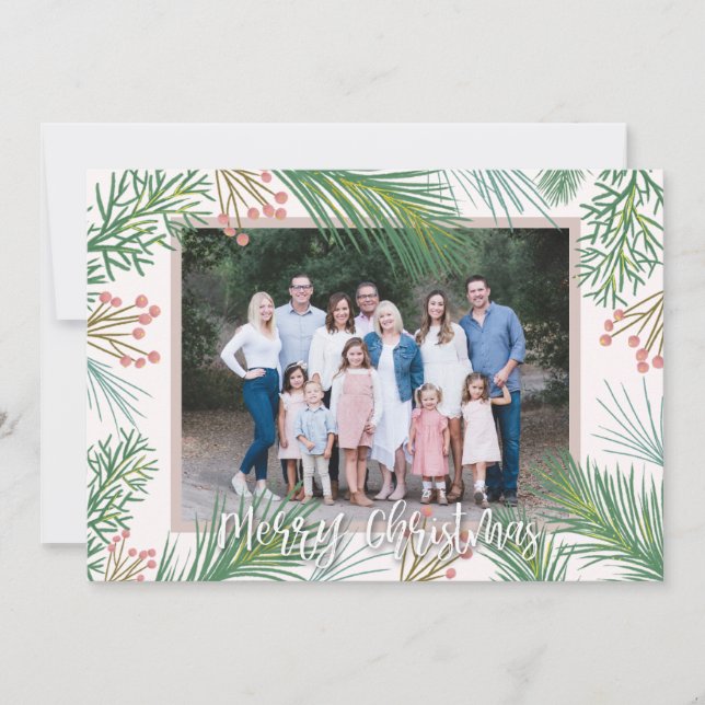 Medina - Rosa, Pines Berries Feiertagskarte (Vorderseite)