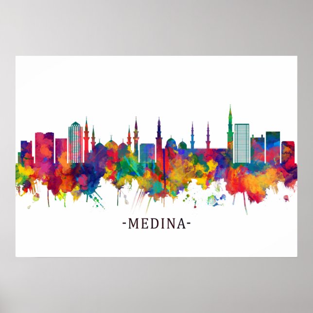 Medina Saudi Arabia Skyline Poster (Vorne)