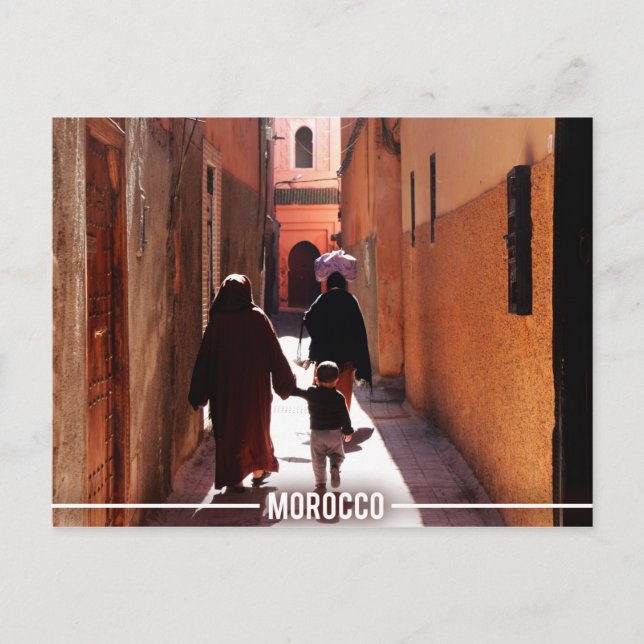 Medina Streets, Marrakesch Marokko Postkarte (Vorderseite)