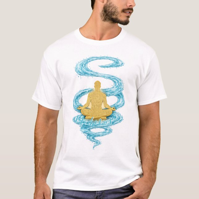 Meditate Ocean Sand Mindfulness T-Shirt (Vorderseite)