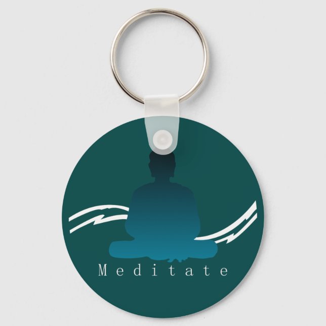 "Meditate" Schöner Buddha. Schlüsselanhänger (Vorderseite)