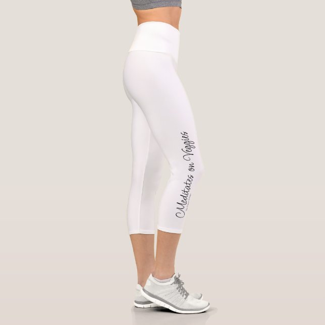 Meditates on Veggies Yoga Pants Capri Leggings (Rechts)