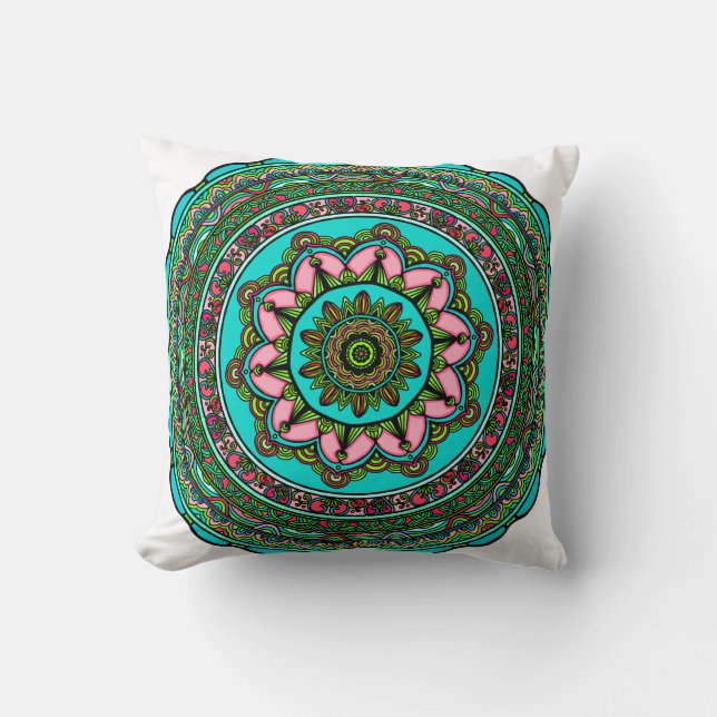 Meditation Achtsamkeit Kissen Erwachen Mandala (Vorderseite)