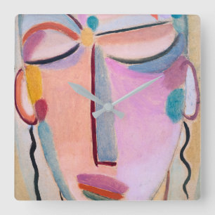 Meditation Alexej von Jawlensky Figurative Art Quadratische Wanduhr
