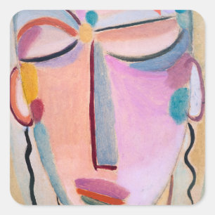 Meditation Alexej von Jawlensky Figurative Art Quadratischer Aufkleber