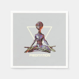 Meditation. Alien in ruhiger Pose Serviette