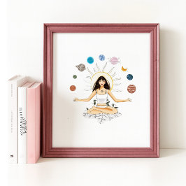Meditation art poster