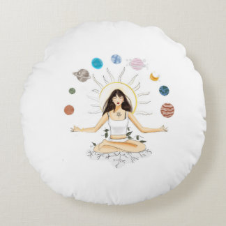 Meditation art rundes kissen
