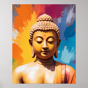 Meditation Buddha farbenfrohe Kunstwerke Poster