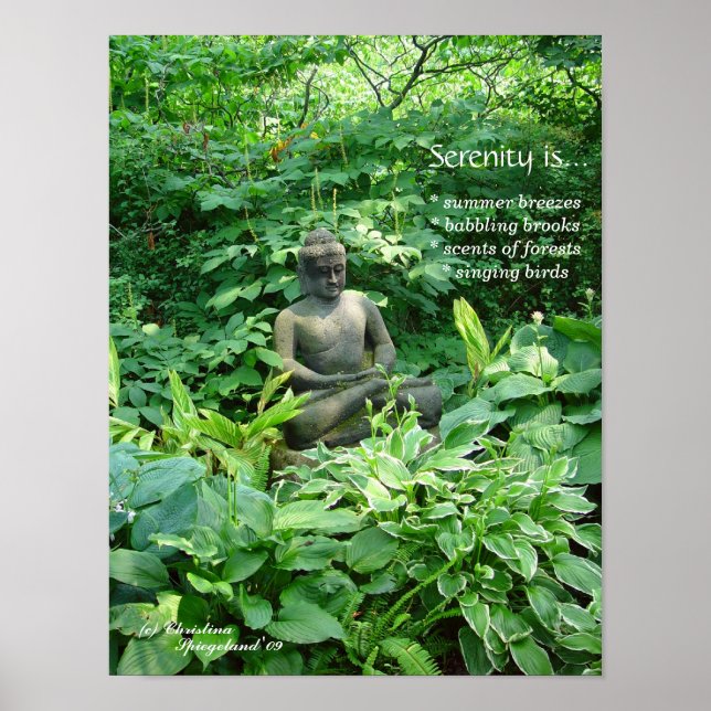 Meditation Buddha Garden Poster (Vorne)