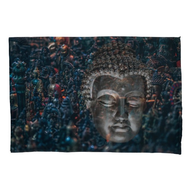 Meditation Buddha mit und ohne Hintergrund Kissenbezug (Vorderseite-Links)