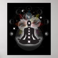 Méditation cosmique Phase de la lune Poster Mandal