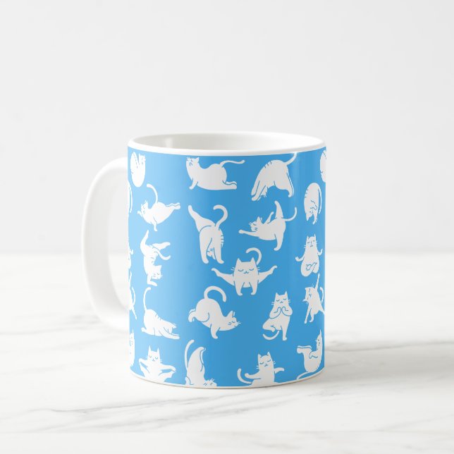 Meditation der Katze bei Yoga-Posen Kaffeetasse (Vorderseite Links)