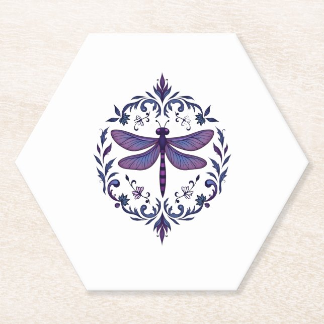 Meditation Fractal Geometry Spiritual Yoga Dragonf Untersetzer (Vorderseite)
