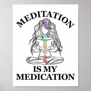 Meditation Ist Meine Medizin Kundalini Yoga Chakra Poster